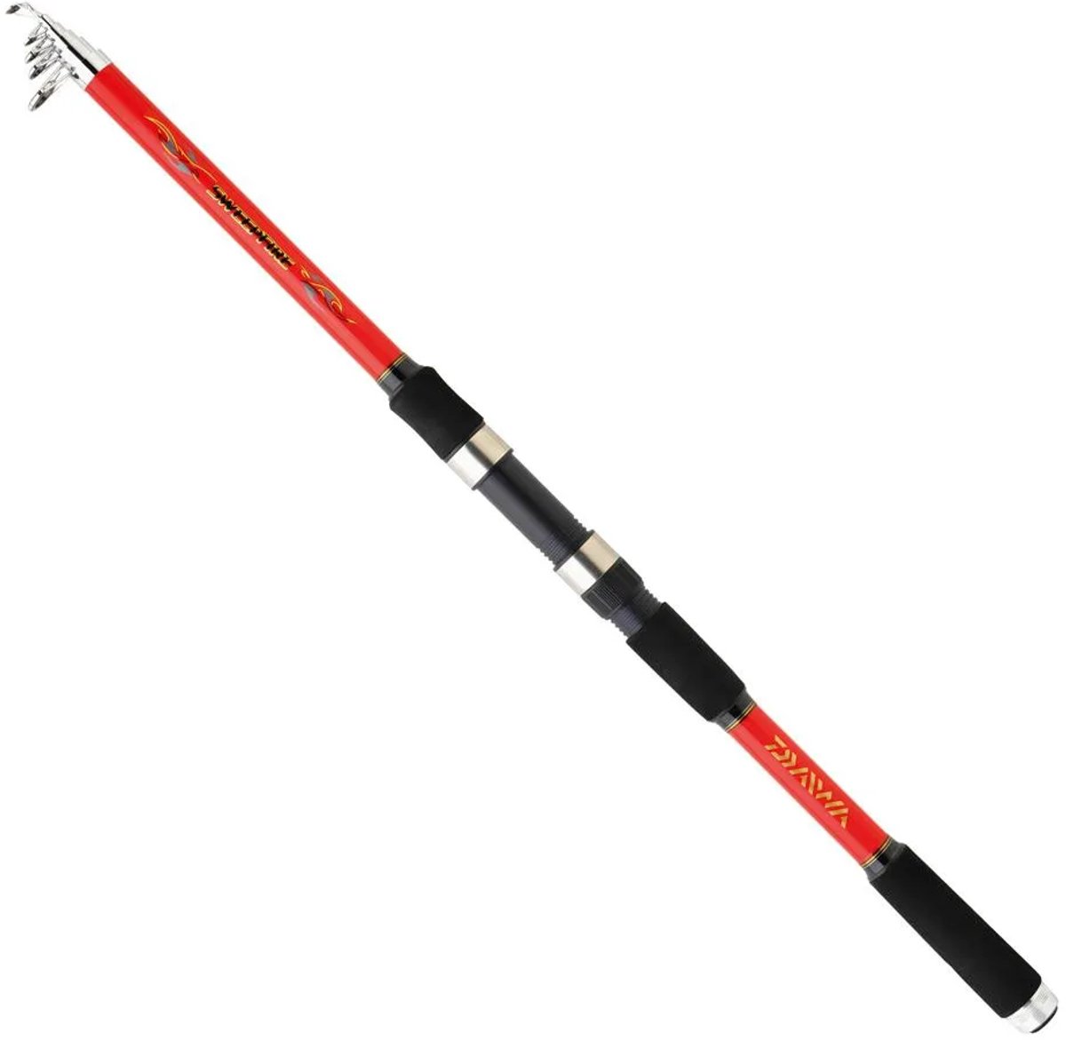 Daiwa Sweepfire Tele Spinhengel Rood,Zwart 3.60 m / 20-60 g