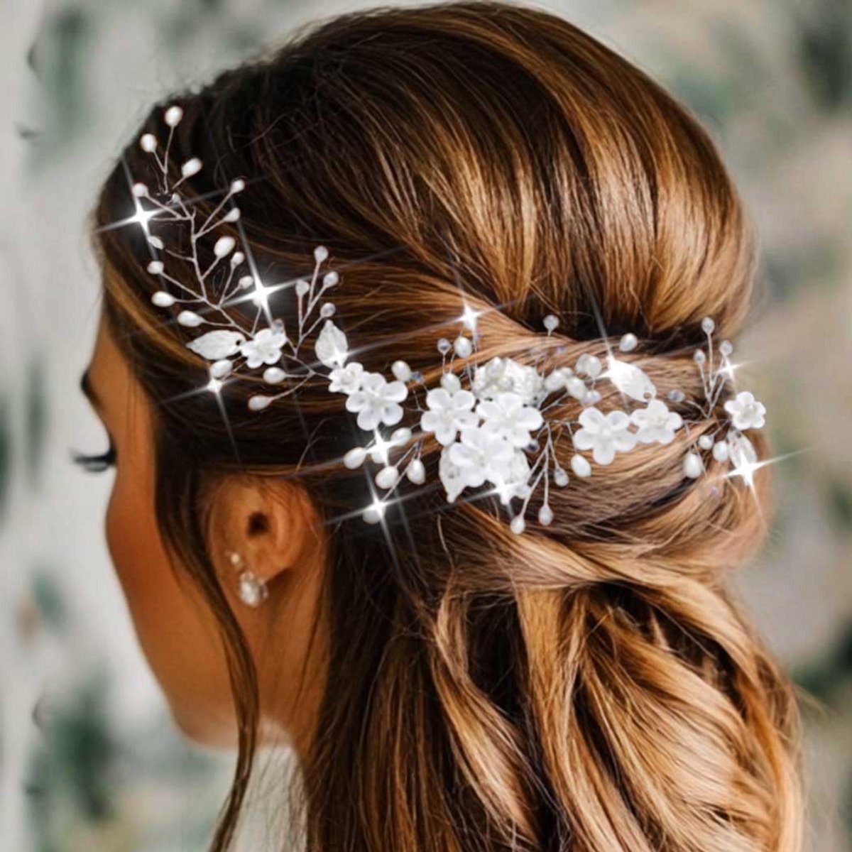 Elegant zilveren parel haarjuwelier voor vrouwen en meisjes