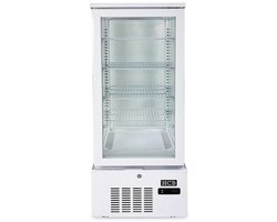 HCB® - Professionele Horeca Gebaksvitrine - 92 liter - wit - 230V - Koelvitrine - 39.8x43.4x115.4 cm (DxBxH) - 48 kg - 8813