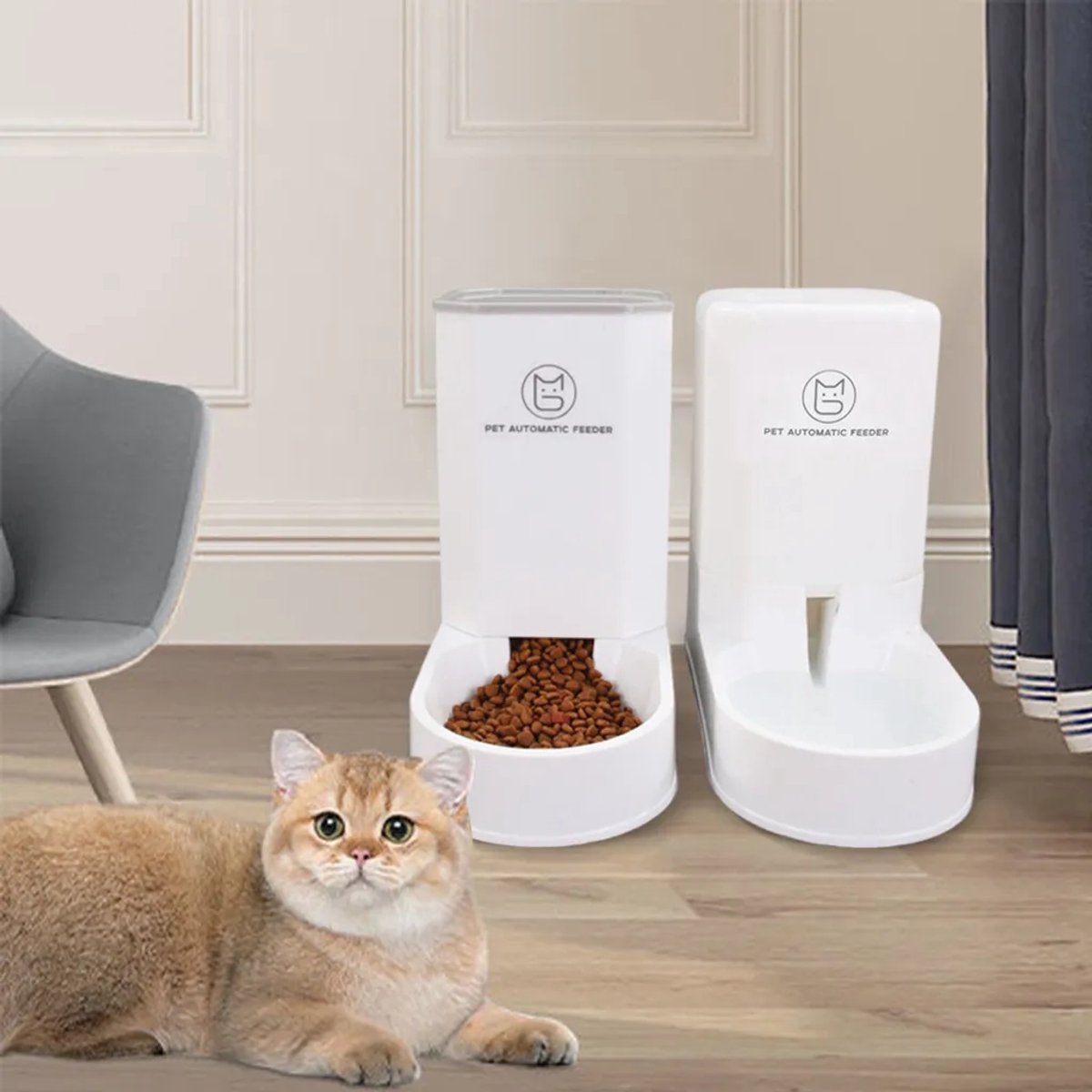 Automatische Voerautomaat voor Huisdieren met Waterdispenser - afbeelding 2