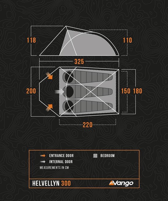 VANGO - tent - koepeltent - lichtgewicht - kamperen - Helvellyn 300 - Pamir Green van Vango — afbeelding 4