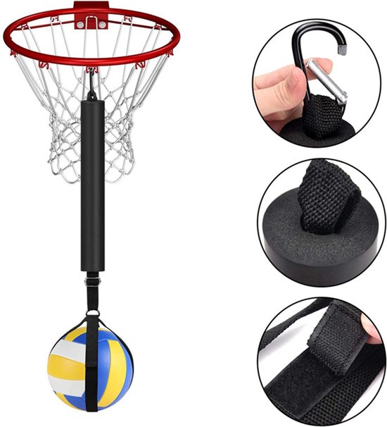 Relaxdays Ballenrek, 7 ballen, met mand, metaal, hxBxD