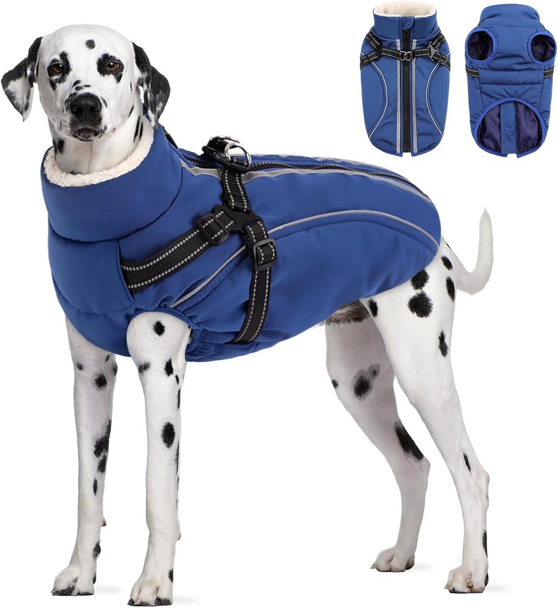 Warme Winddichte Hondenjas met Reflecterende Strepen en Borstband voor Alle Honden