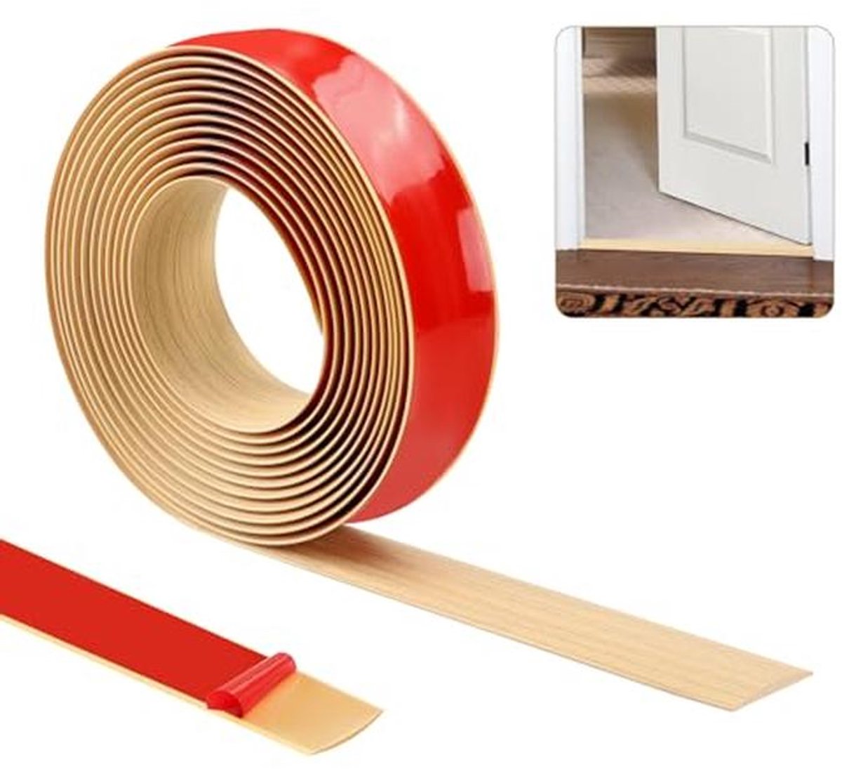Zelfklevende Vloerdeurlijsten en Plinten - 5m x 4cm Eikenhoutnerf