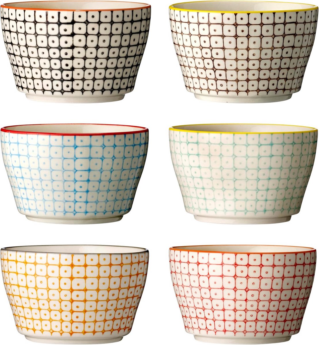 Set van 6 Keramische Kommetjes - 11 cm - Stijlvol Serveergerei