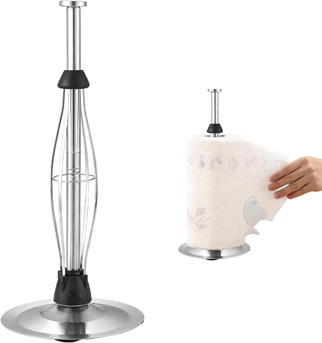 RVS Keukenrolhouder Vrijstaand voor Keuken en Badkamer