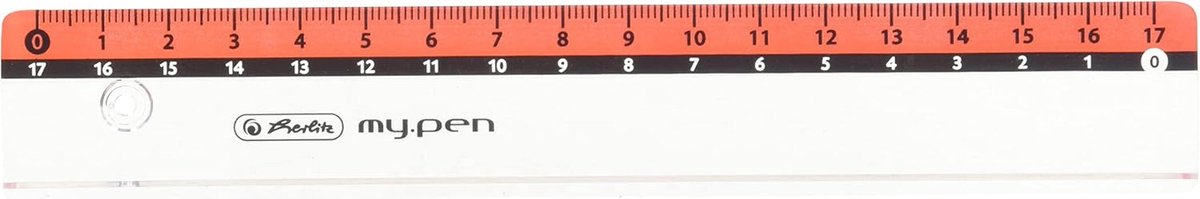 Herlitz Liniaal My.pen Kunststof 17 cm - Stevige Liniaal voor Rechtshandigen en Linkshandigen - Transparant, Trendy Kleuren