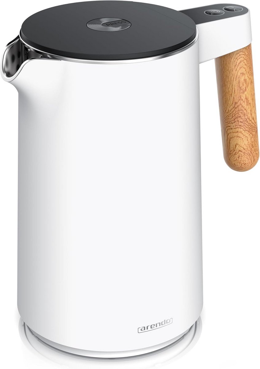 Waterkoker met temperatuurinstelling - RVS - 1.5 liter - Dubbelwandig - BPA-vrij - Warmhoudfunctie - Theepot met temperatuurdisplay - Koel aanraakhandvat