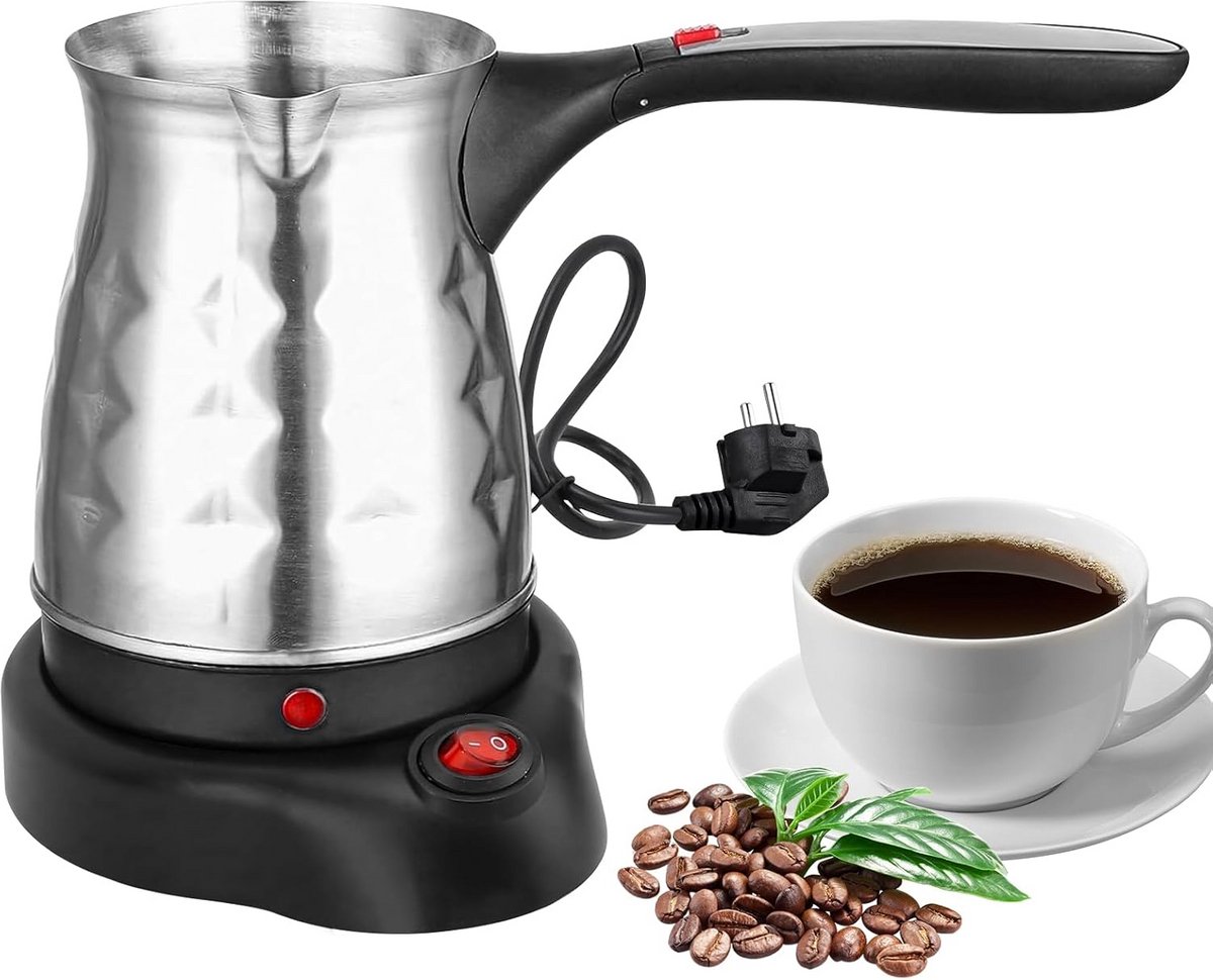 Elektrische Turks Koffiezetapparaat 500 ml - Handvat en Roestvrij Staal voor Inductie en Reizen