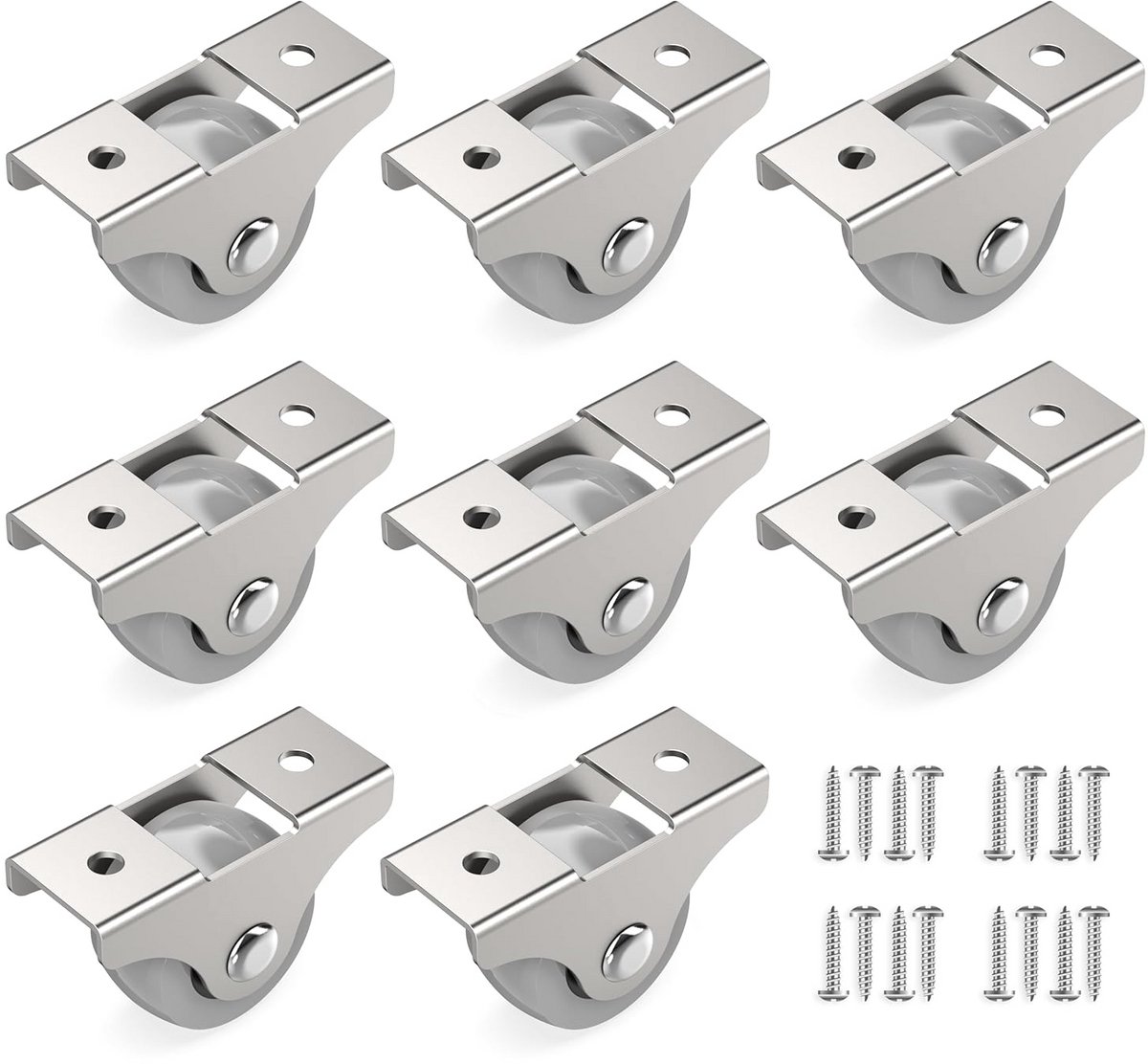 Set van 8 Mini Meubelwielen 25 mm voor binnenmeubels - Hoge kwaliteit en vloerbeschermend - Tot 80 kg