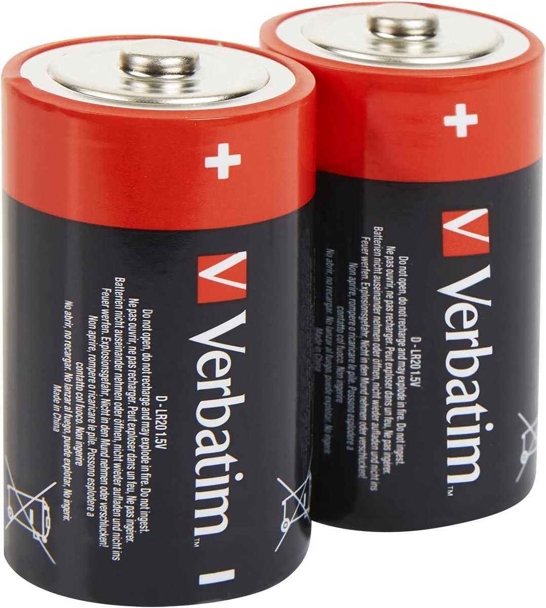 D-alkalinebatterij 1.5V DL-R20 - 2 Stuks voor Zaklampen en Draagbare Apparaten