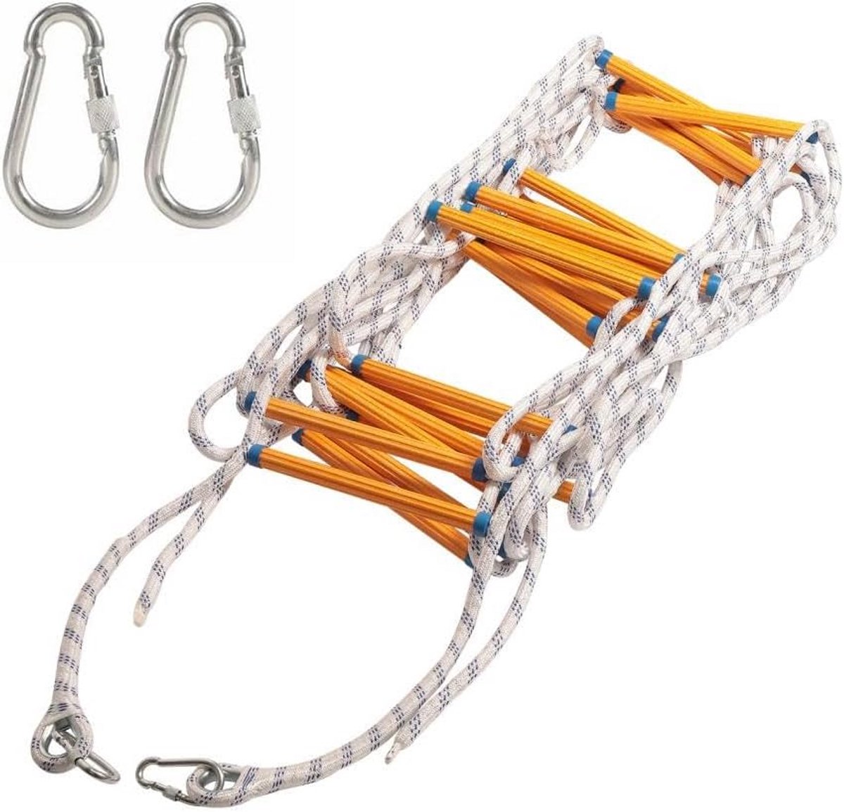 Touwladder 5 meter voor noodsituaties met 2 haken, brandvertragend en duurzaam