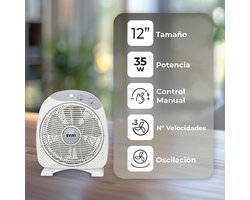 Vloerventilator met 3 Snelheden en Timer - 30,5 cm