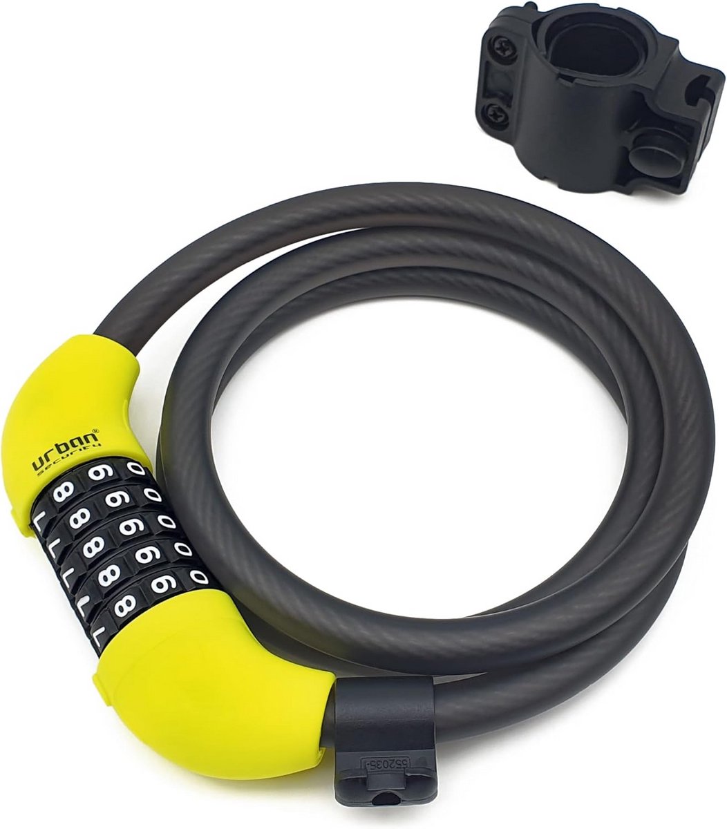 Fietsslot Met Combinatie en Flexibele Staalkabel, Ø12, 120cm, Antidiefstalbeveiligingscode voor Fietsen - Stevig en Compact