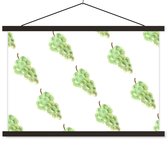 Porte-affiche avec affiche - Affiche scolaire - Raisins - Aquarelle - Wit - 60x40 cm - Lattes noires