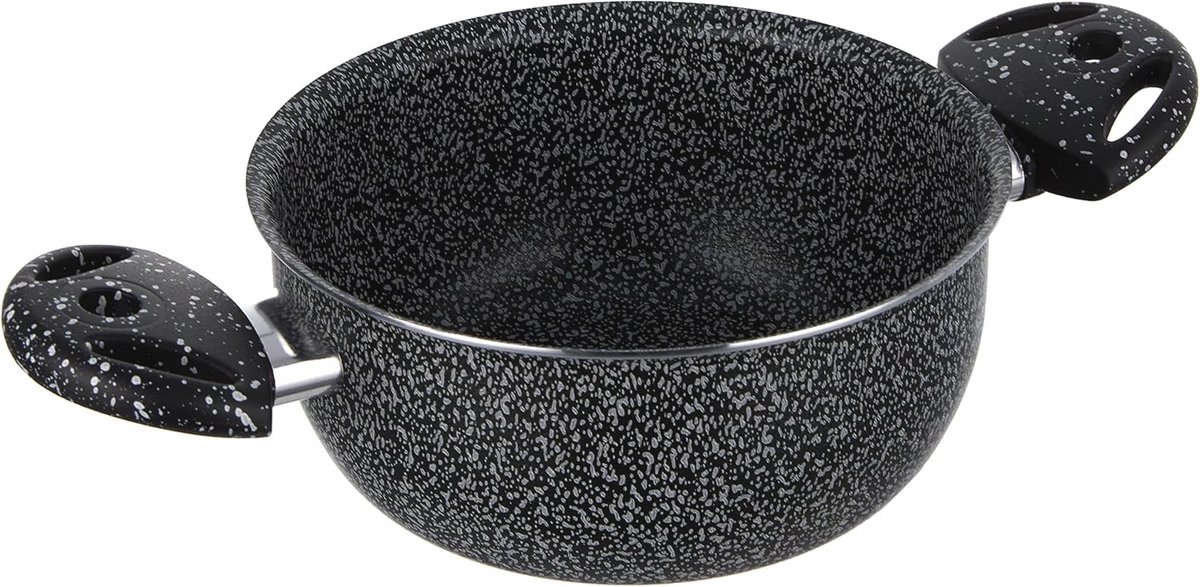 Kookpan met Twee Handgrepen - Antiaanbaksteen Steen 18 cm