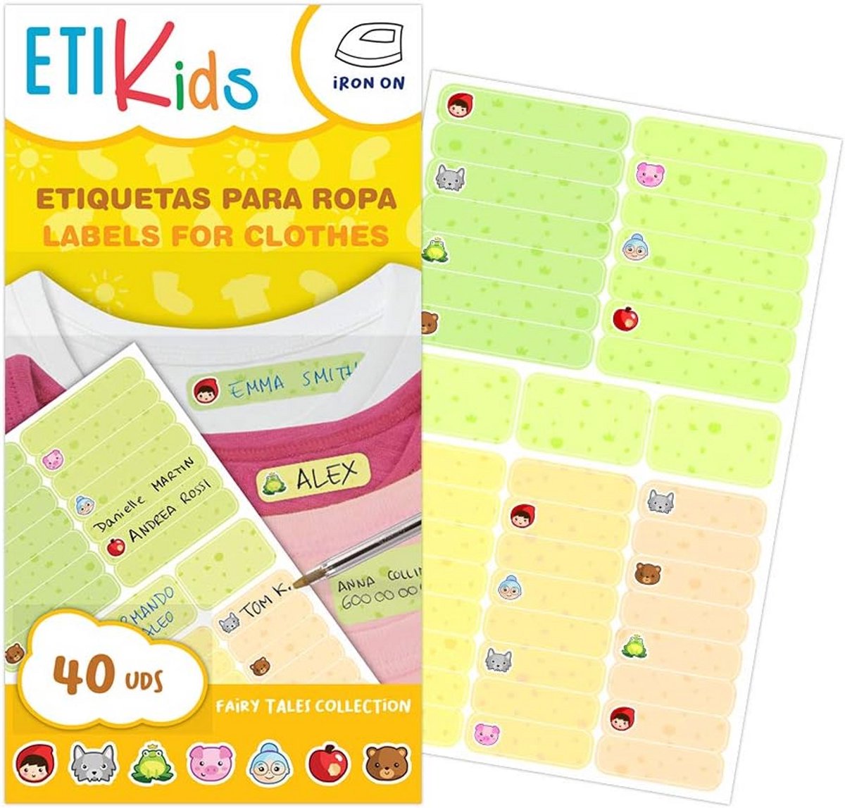 Aanpasbare Kledingetiketten voor Kleuterschool - 40 Thermokleefbare Vinyl Etiketten