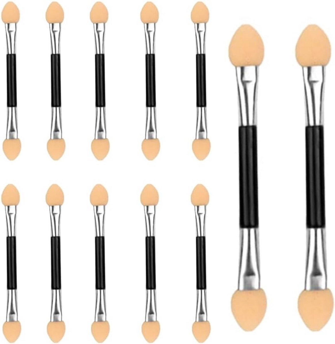 Oogschaduwkwasten Set - 12 Stuks Dubbele Hoofd Applicatoren voor Perfecte Make-up