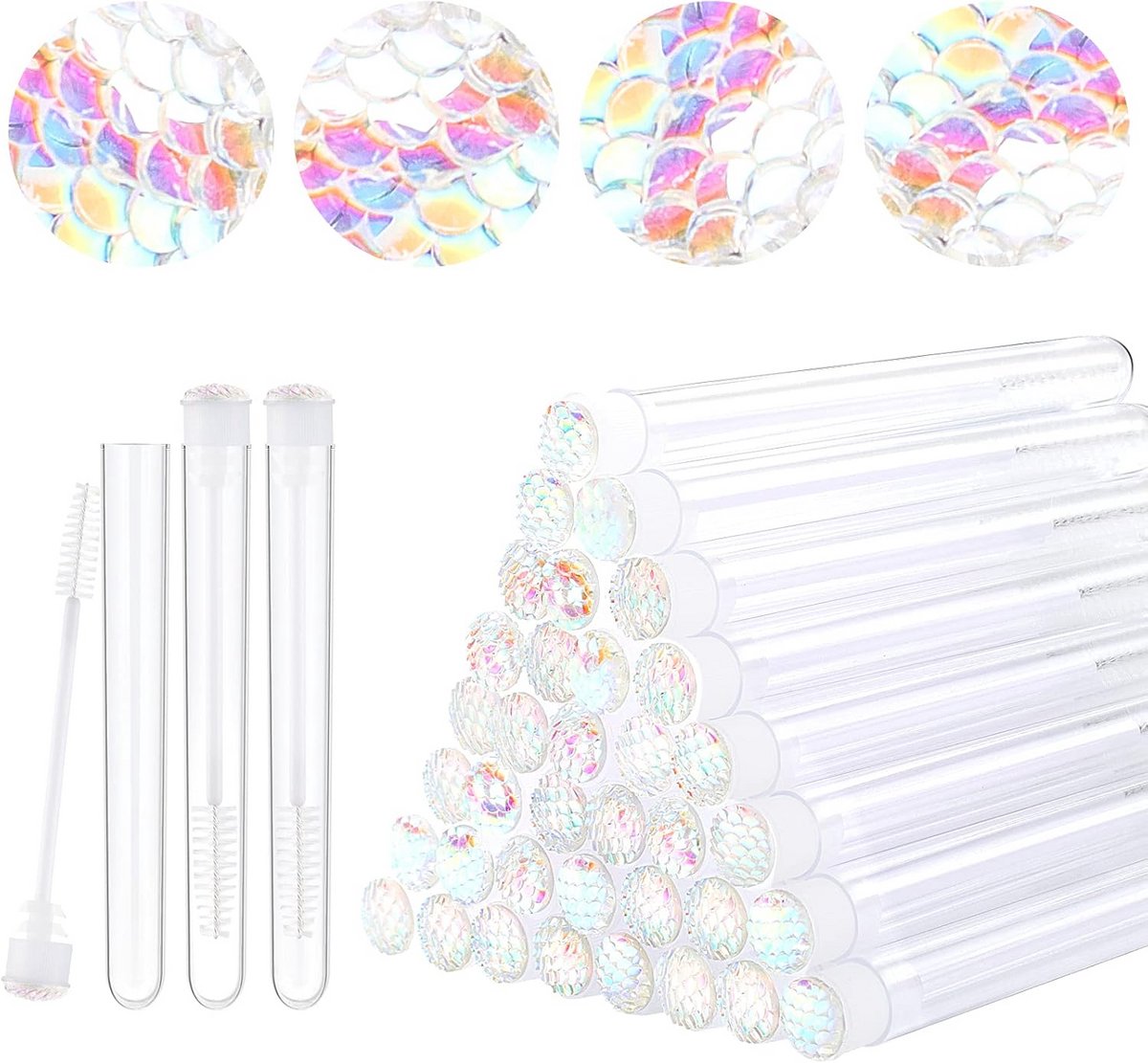 20 Stuks Wimperborstels met Opbergtube voor Make-up