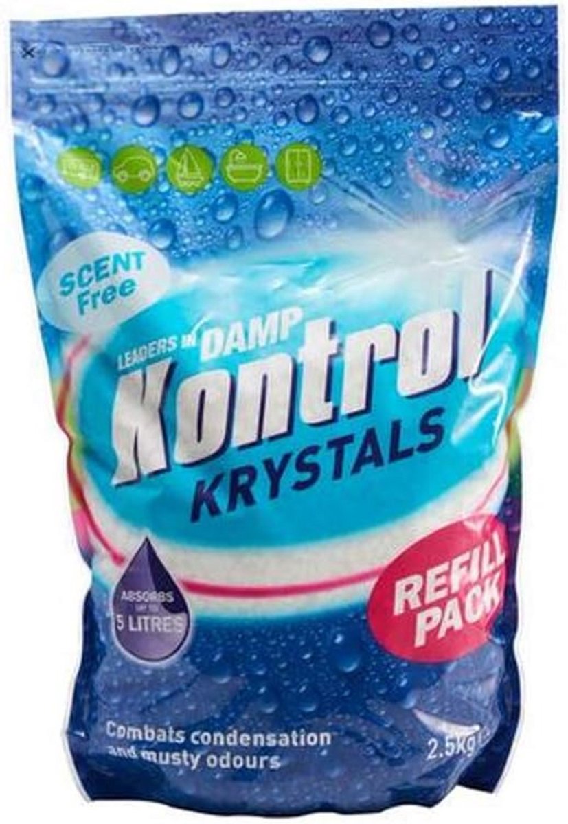 Vochtige Krystals 2.5KG - Gemakkelijk Gieten Refill Bag voor Vochtbestrijding