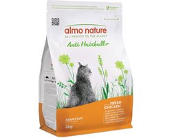 Anti-Hairball Kattenbrokken - Droogvoer tegen Haarballen met Vezels en Kip - 2 kg