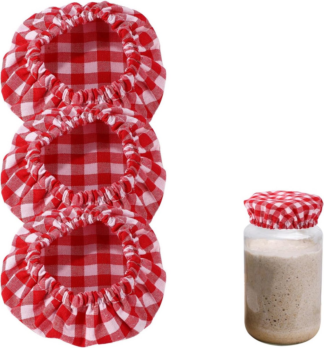Herbruikbare Katoenen Doek Covers voor Zuurdesem - 3 Stuks - 11x11cm