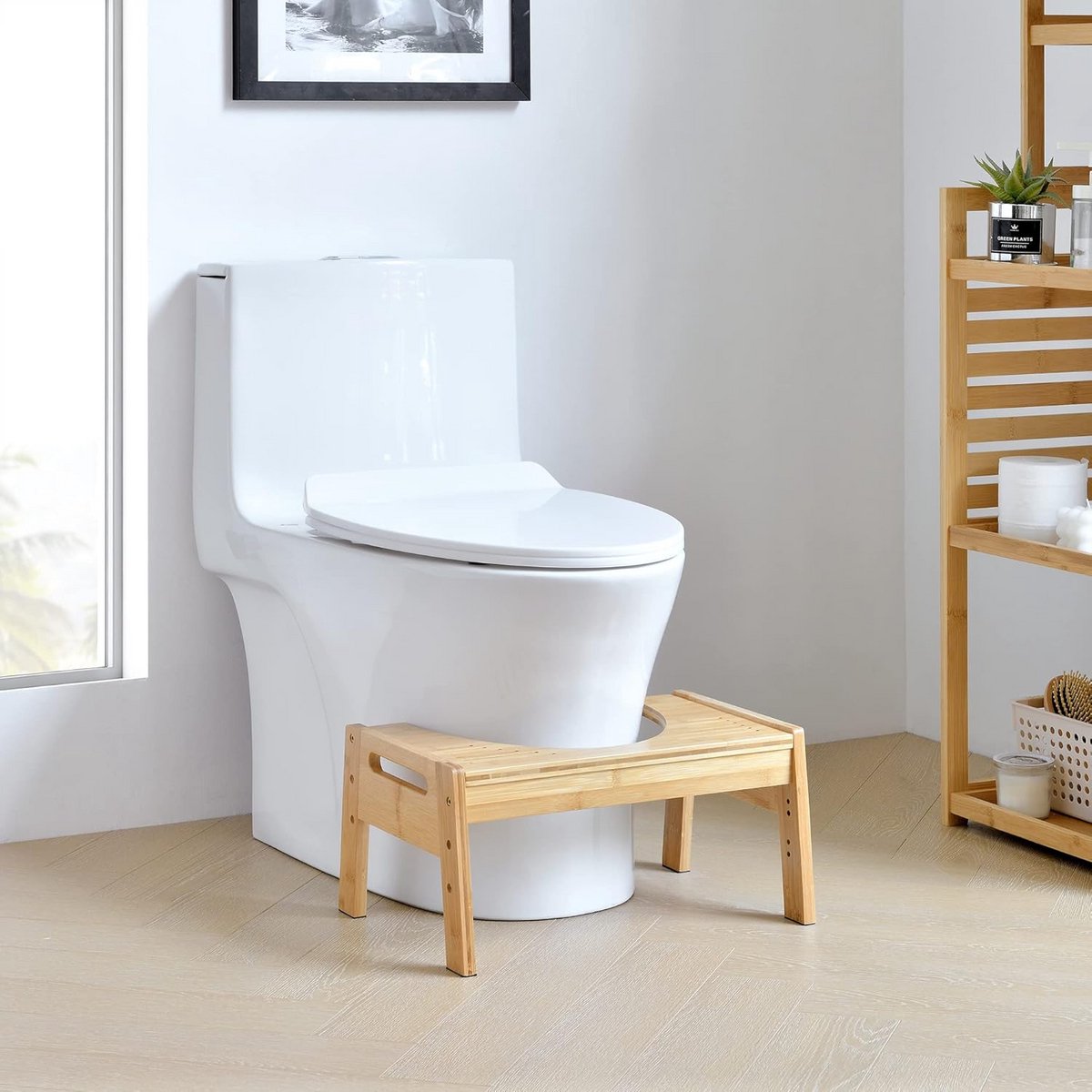 Bamboe Toiletkrukje - Verstelbaar voor Comfortabele Zithouding
