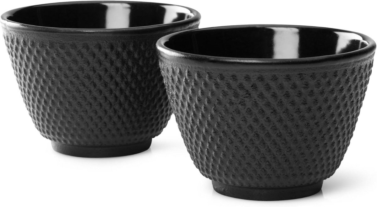Gietijzeren theecups - Set van 2 - Zwart