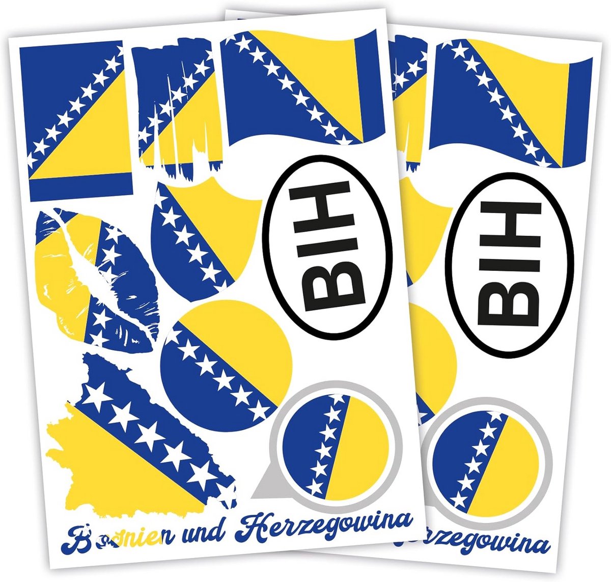 Set van 2 DIN A4 landenstickers voor auto en motorfiets
