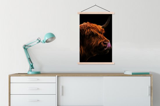 Porte-affiche avec affiche - Affiche scolaire - Highlander écossais - Langue - Nez - 60x90 cm - lattes vierges