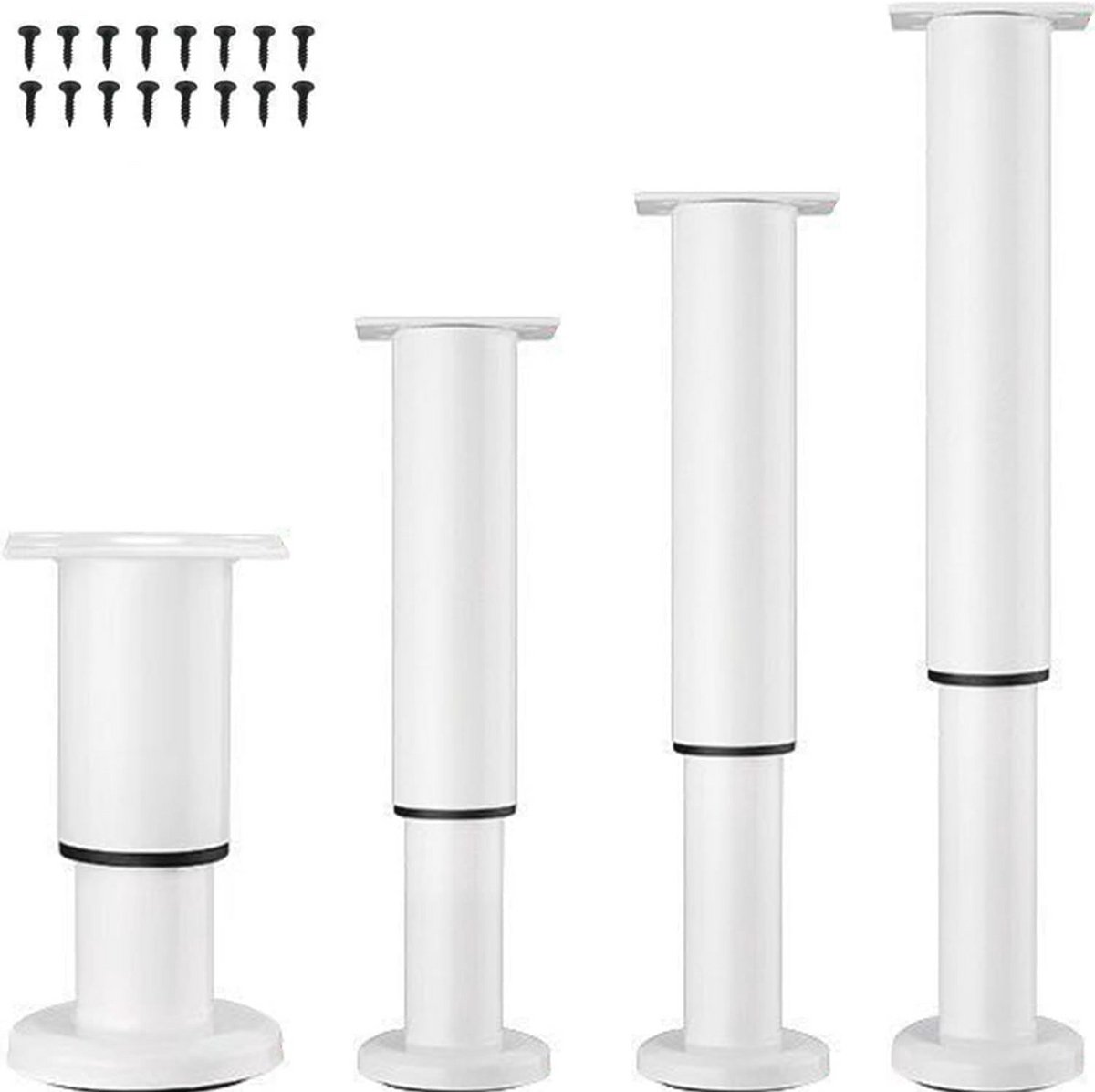 Verstelbare Metalen Meubelpoten voor Meubels - Set van 4 - Hoogte 8-42 cm