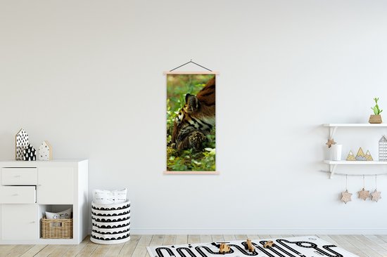 Porte-affiche avec affiche - Affiche scolaire - Tigre - Plantes - Ourson - 60x120 cm - Lattes vierges