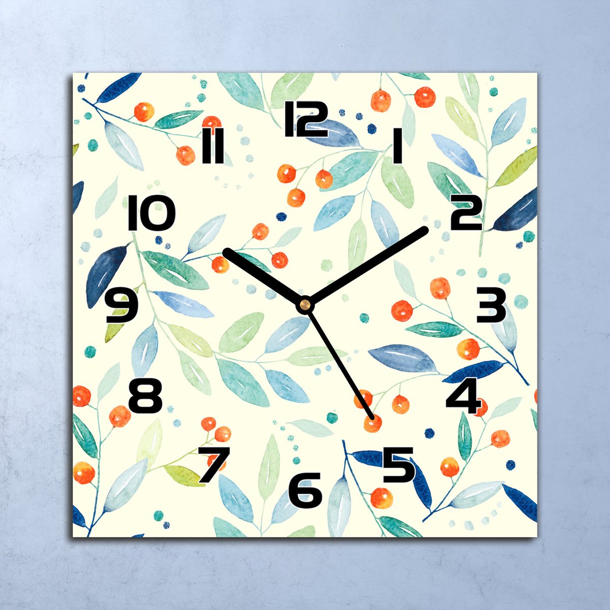 Coloray Wandklok - Bessentakjes Glazen Klok - 30x30 cm - Romig Wandklok - Wandklok Vierkant - Wandklok Industrieel - Wandklok Keuken - Stille Wandklok