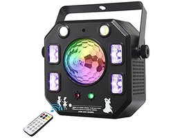 Multifunctionele 4-in-1 LED-Lamp voor Podium en Feesten - Roterende Kaleidoscoop, Stroboscoop en UV-Licht