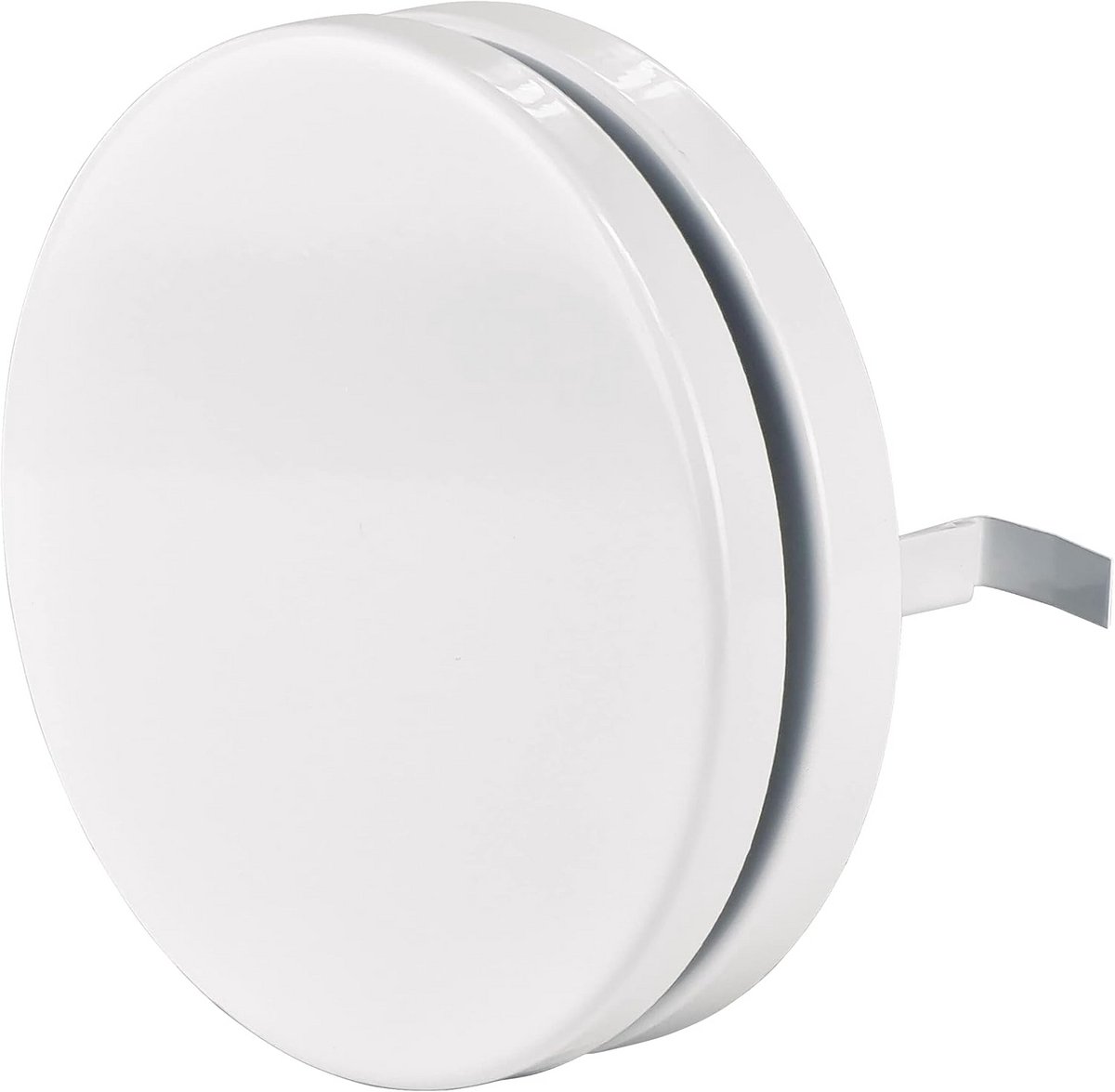 Ronde schijfklep van wit metaal 100 mm met montageframe en klemveer