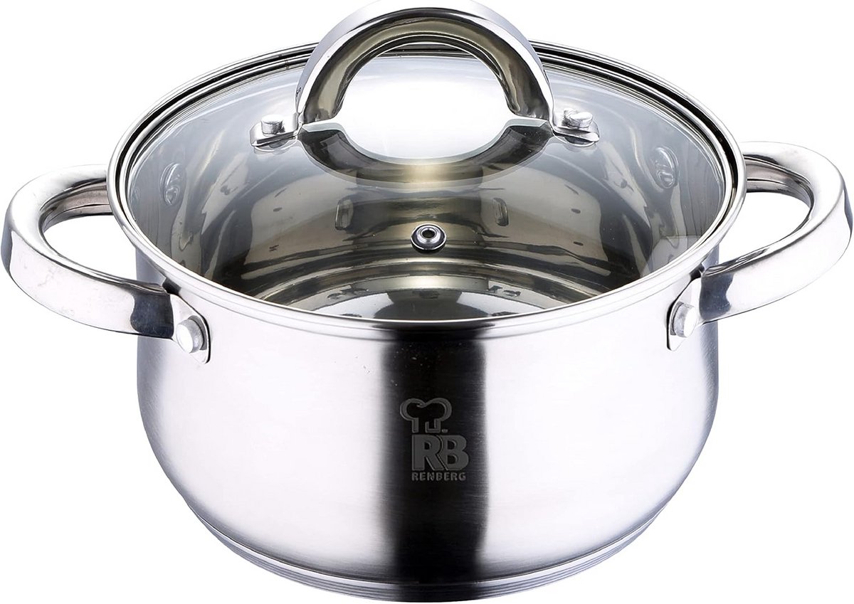 RVS Kookpan met Deksel 3.9 Liter Ideaal voor Inductie