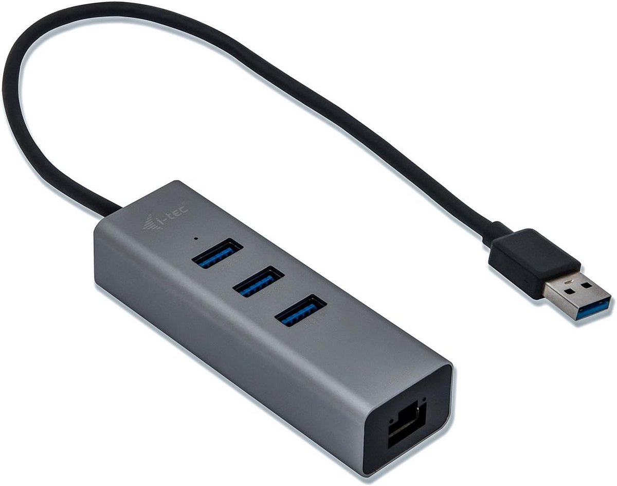 USB 3.0 Hub met 3 Poorten en Gigabit Ethernet Adapter voor Windows, MacOS en Linux