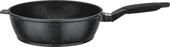 Jingmiger Koekenpan, kookgerei met krasbestendig oppervlak, titanium gehamerde sauteerpan, voor het koken op het fornuis, voor omeletten, ontbijteieren, vis en steak