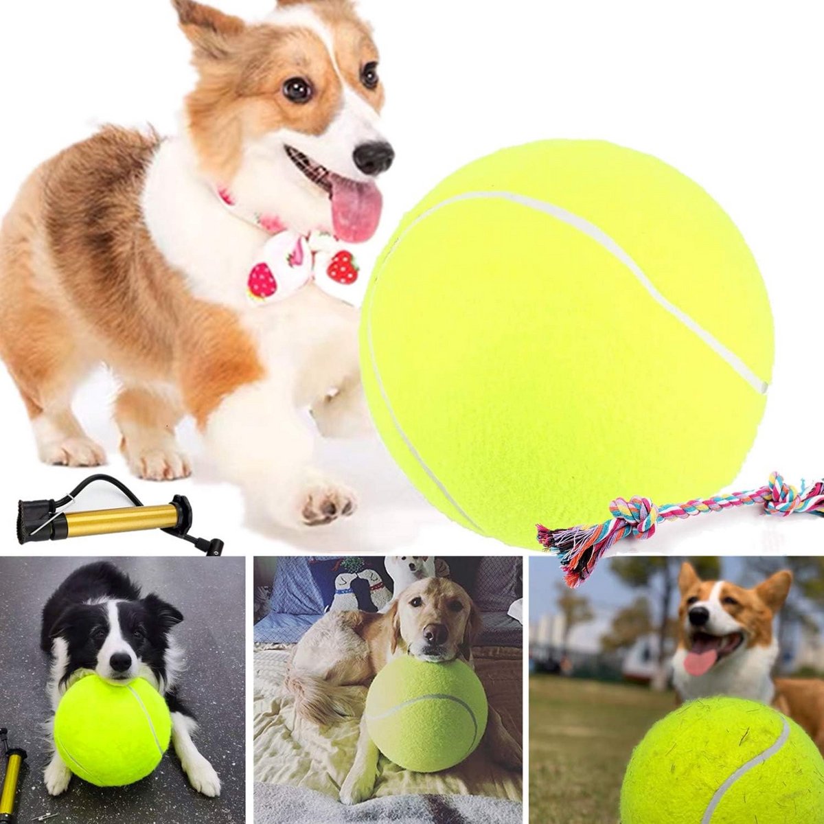 Grote Tennisbal voor Honden - Speelgoedset voor Buiten