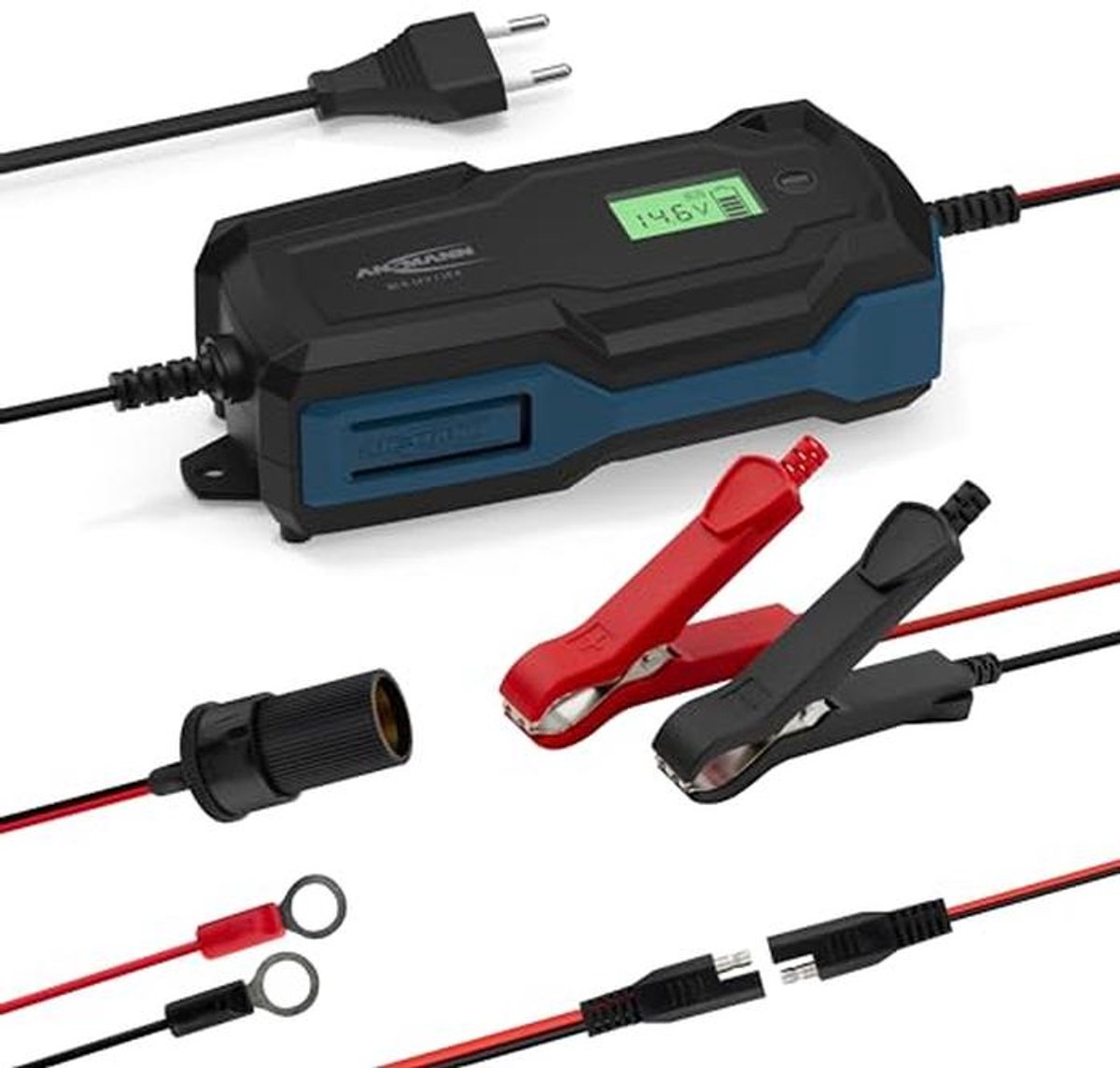 Intelligente 10-staps lader voor 6V en 12V accu's met LCD-display
