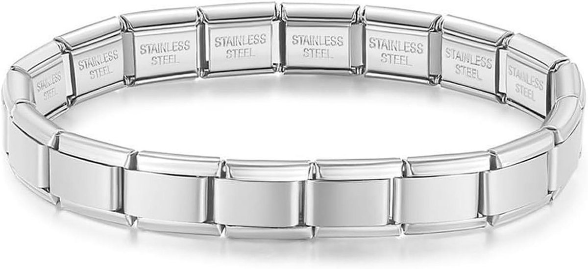 9mm Italiaanse Schakel Bedel Armband van Roestvrij Staal - Module voor Charms