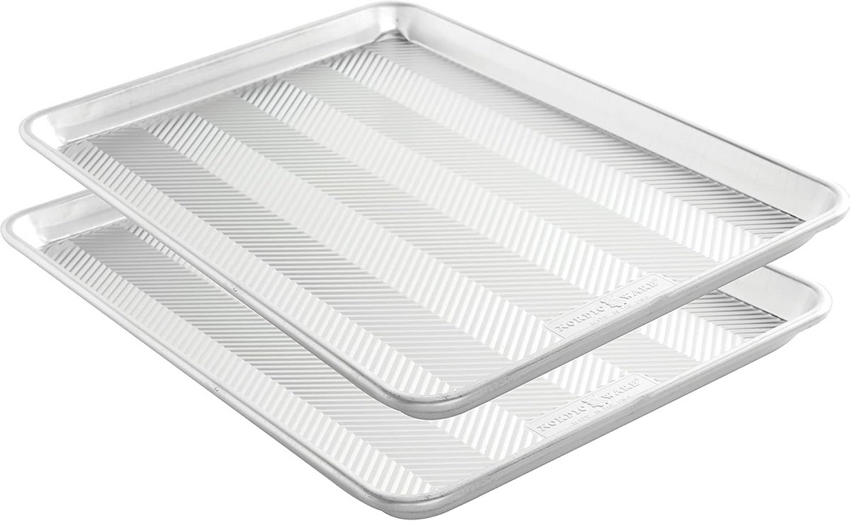 Half Bakplaat 2-Pack met Prisma-rooster voor Perfecte Bakresultaten