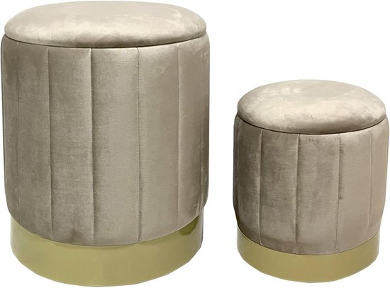 Bed met opbergruimte 160 x 200 cm in beige fluweel met matras - MIRDAL