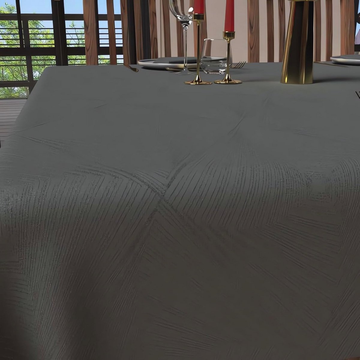 Luxe Grijze Tafelkleed 180x180cm - Vlekbestendig en Waterafstotend