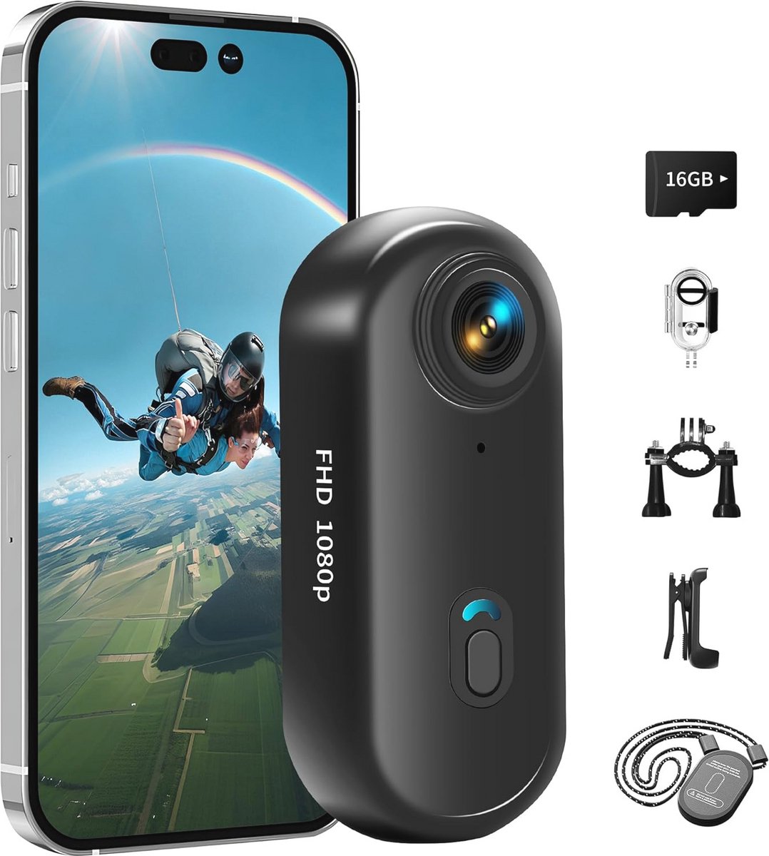 Mini Actiecamera 4K met WiFi en 16GB Geheugenkaart