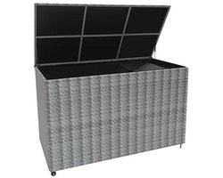 Waterdichte Tuinopbergbox 996L | Ruime Kussen- en Gereedschapskist met Gasondersteuning en Wielen | Weerbestendig en UV-Bestendig Grijs Design