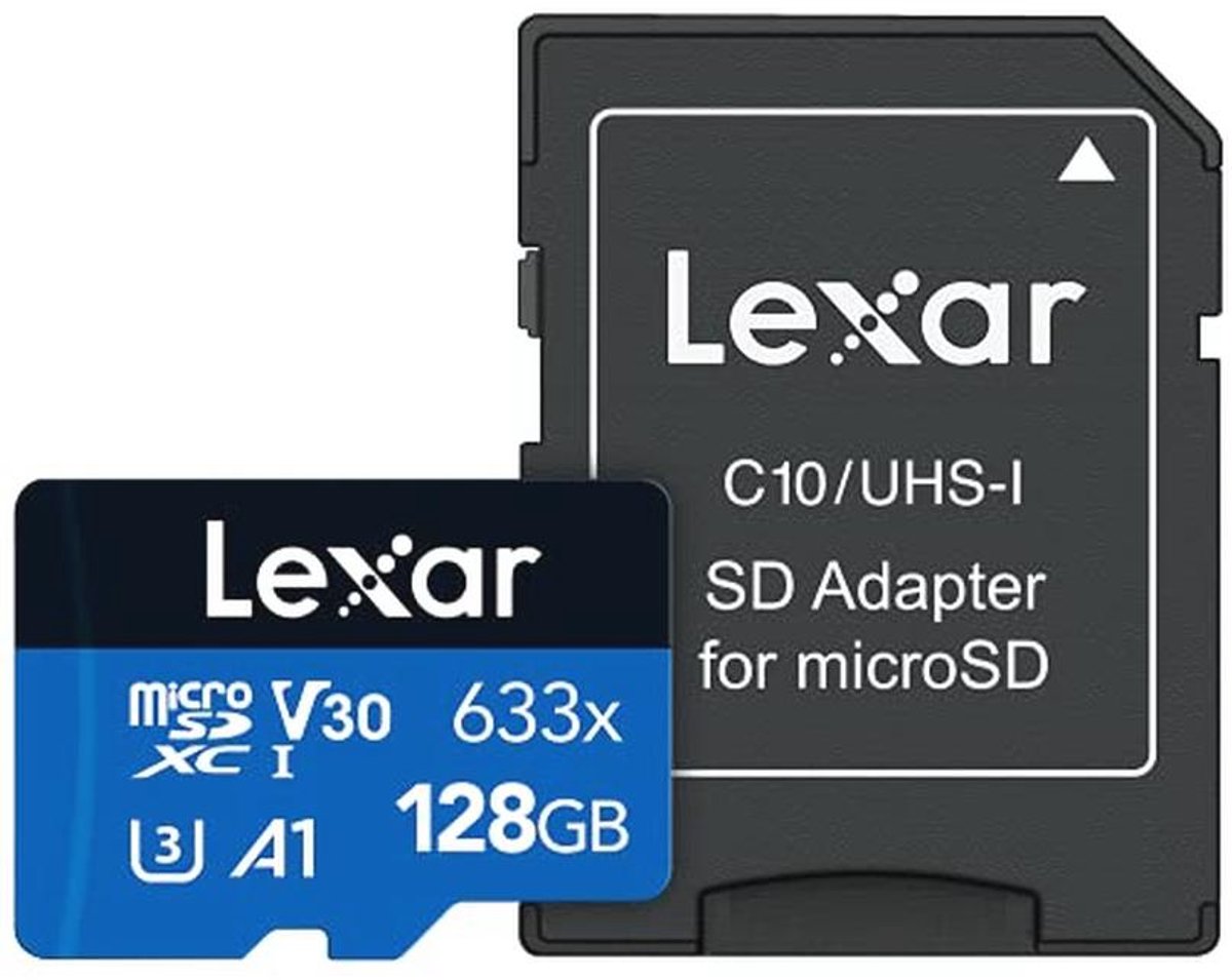 Hoogwaardige MicroSDXC 128GB UHS-I Geheugenkaart met SD Adapter