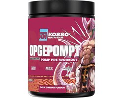 Kosso Nutrition – Opgepompt – Cherry Cola (nieuw) – Cafeïnevrije Pre-Workout – Pomp & Focus – 390g