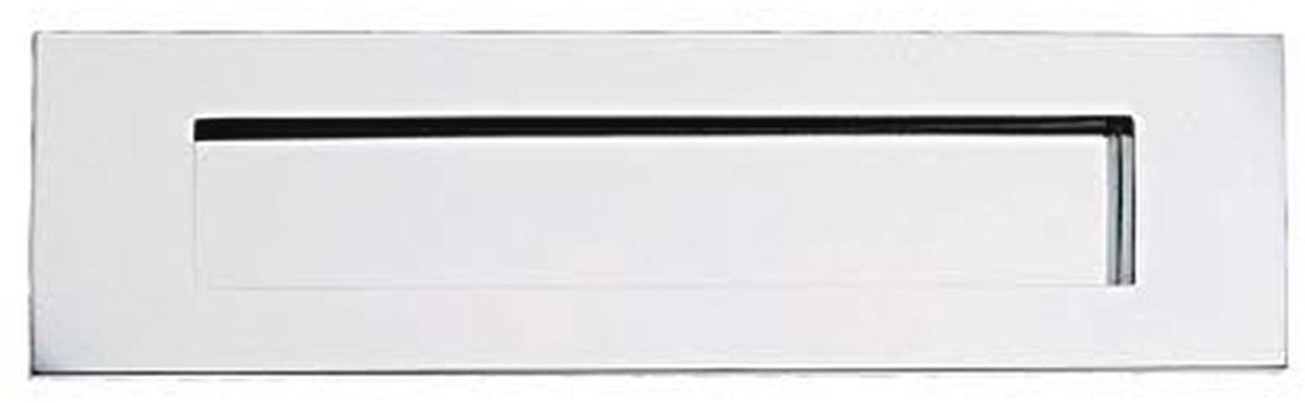 Victoriaanse briefplaat 10" x 3" van gepolijst chroom