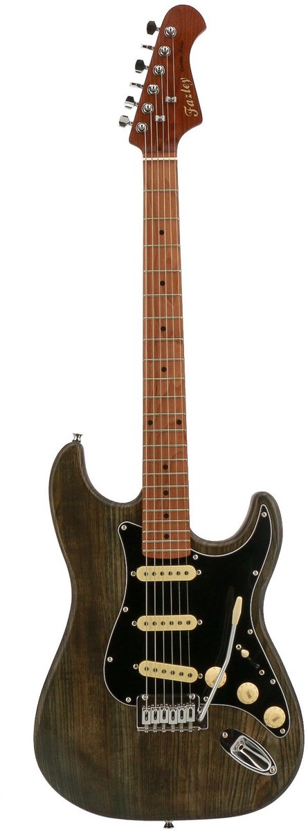 Fazley Outlaw Series Sheriff Plus SSS Black elektrische gitaar met gigbag
